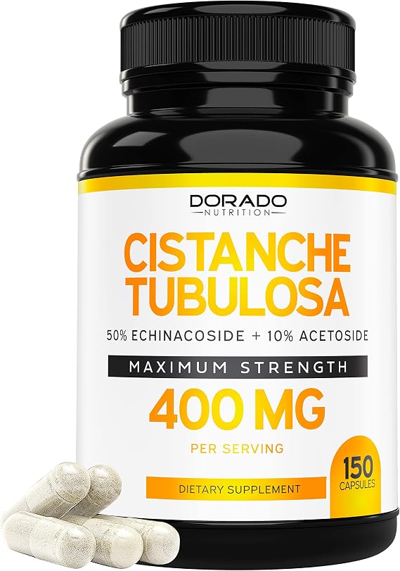 Cistanche Tubulosa Extract 400mg Per Serving (150 Capsules) (50% Echinacoside + 10% Acetoside) 3rd Party Tested - Drive & Stamina - Made in The USA - Gluten Free & Non-GMO - Vegan - (150 Capsules)