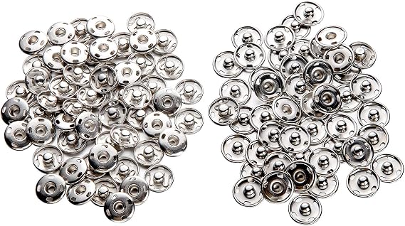 Metal Snap Fasteners Studs Metal Press Studs Great for Closure Purse Handbag Clothes Sewing Craft(15mm)…