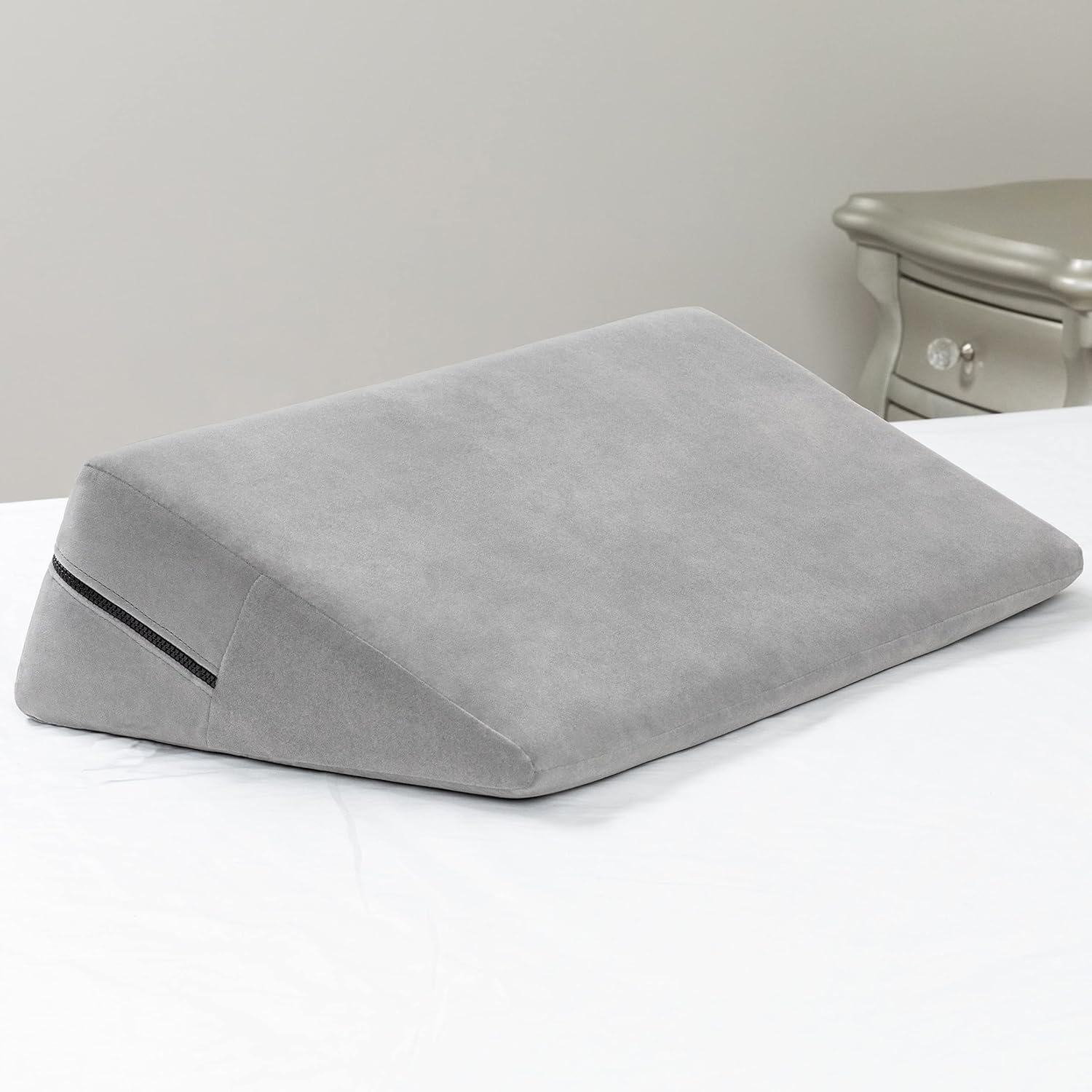 Avana Microvelvet Slant 7" Tall - Firm Density Bed Wedge for Back and Knee Support