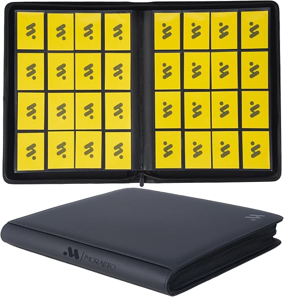 16 Pocket Trading Card Binder,Holds 1024 Standard-Size Card | for Game Cards/Sports Cards/TCG,16 Double Sided Pages,Water-Resistant Cover,Zipper Side Loading