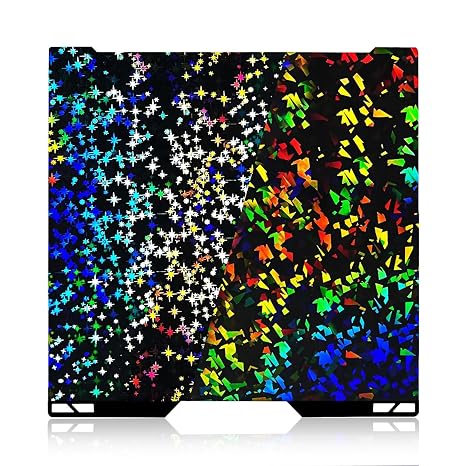 IdeaFormer-3D PEF H2S H2D Build Plate 346x355mm, Rainbow Confetti PEF+Galaxy PEY Spring Steel Bed Plate for Bambu Lab H2S, H2D, H2D Combo 3D Printer Platform, 350mmx320mm Print Size