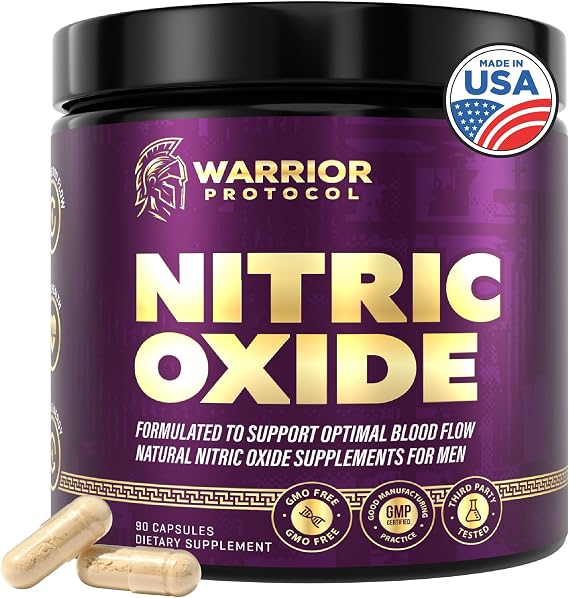 WARRIOR PROTOCOL Nitric Oxide Supplements for Men Nitric Oxide Booster | L-Arginine L-Citrulline Nitrous Oxide Supplement | Blood Flow, Stamina & Strength | Oxido Nitrico | 90 Capsules