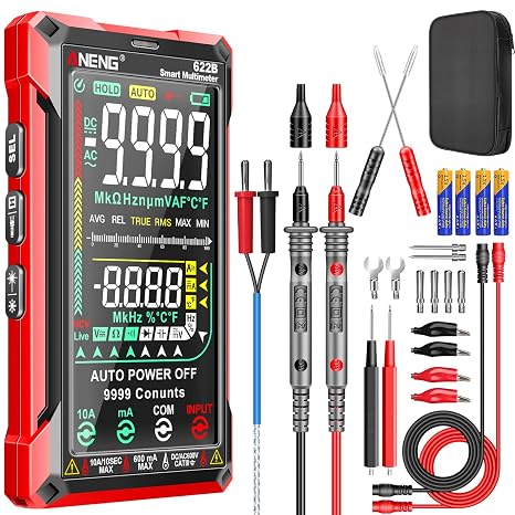 Aneng Multimeter Digital Voltmeter Tester TRMS 9999 Count Smart Ampermeter Auto Ranging with NCV AC/DC voltage resistance diodes continuity test capacity temperature