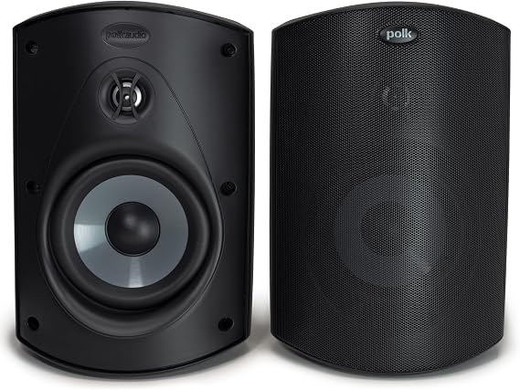 Polk Audio Atrium 5 Outdoor Speakers with Powerful Bass (Pair, Black)