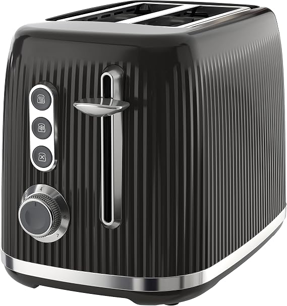 Breville Bold 2 Slice Toaster with High-Lift & Wide Slots | Black & Silver Chrome [VTR001]