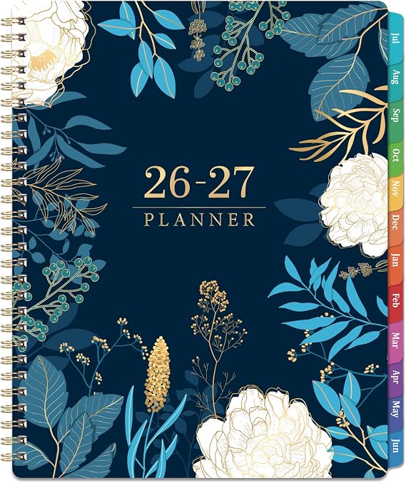 Planner 2026-2027 - Academic Planner 2026-2027 | July 2026 - June 2027, 7.87'' x 9.96'', Monthly Tabs, Twin-wire Binding, Thick Paper, Organizer for Work/School