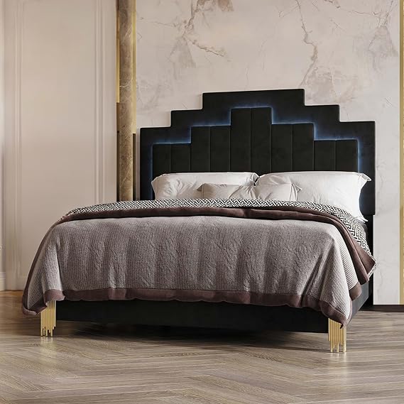 New Classic Furniture Empire Wood Queen Bed, Black