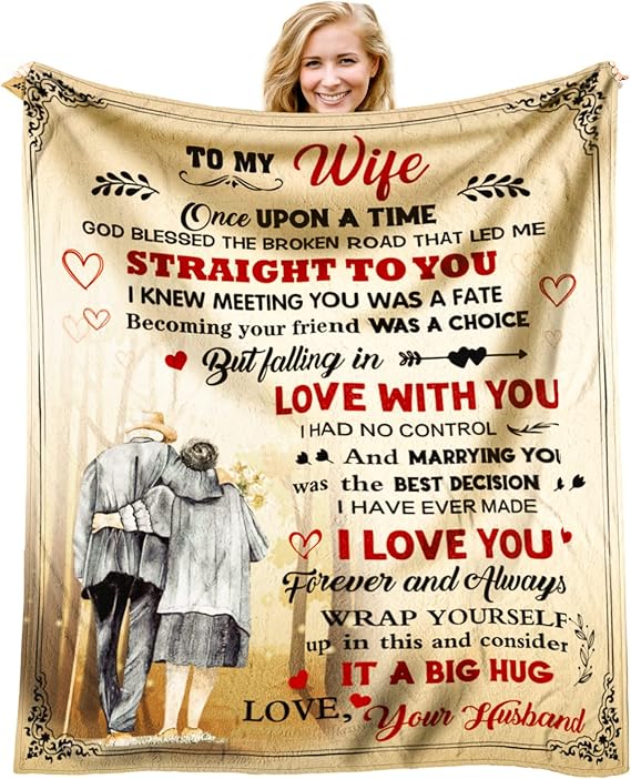 Mother's Day Wife Gift from Husband - Gift for My Wife Mothers Day - Wedding Anniversary Romantic Gift for Women Her - Gifts for Wifes Birthday - to My Wifes Throw Blanket 60 x 50 inch