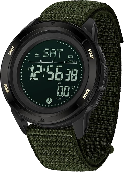 findtime Military Watches for Men Digital Tactical Sports Compass Pedometer Calorie Step Counter Watch Waterproof Stopwatch Pacer Running Watch Alarm Electronic Nylon Strap