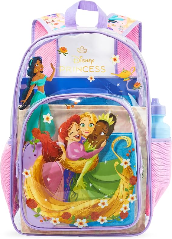 Get Trend Disney Princess Clear Backpack for Girls for School, Travel