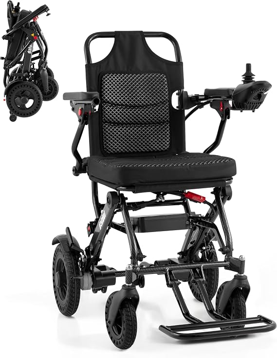 Lightweight Electric Wheelchair for Adults,12.7 kg Lightweight Electric Wheelchairs for Adults,13 km Long Range Power Wheelchair Intelligent Motorized Wheelchair for Seniors All Terrain Wheelchairs