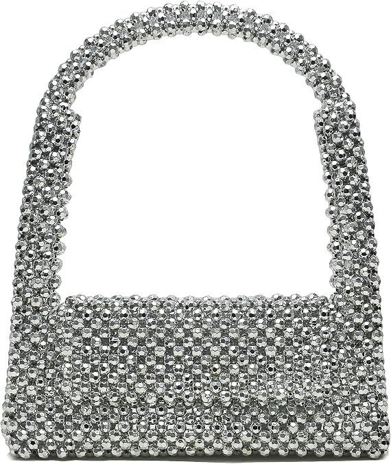 Miuco Pearl Bag Clutch Purses For Women Wedding Bride Purse Sparkly Glitterl Beaded Handbag