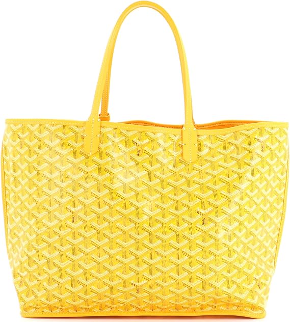 Pre-Loved Anjou Reversible Tote Coated Canvas PM, Yellow