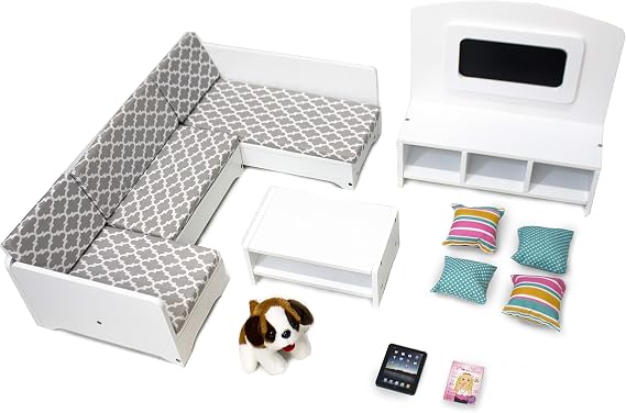 Playtime by Eimmie 18" Doll Furniture Wooden Couch & Living Room Set