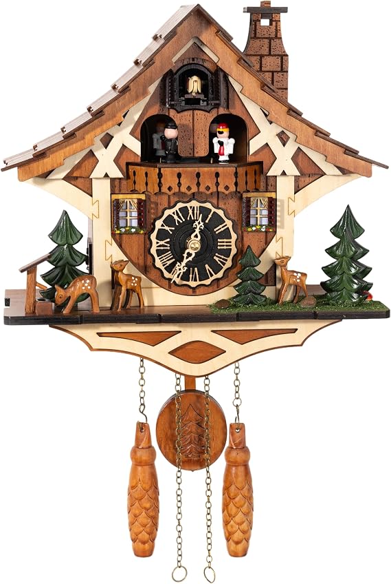 Handmade Wooden Cuckoo Clock, Quartz Wall Clock, Gift for Family