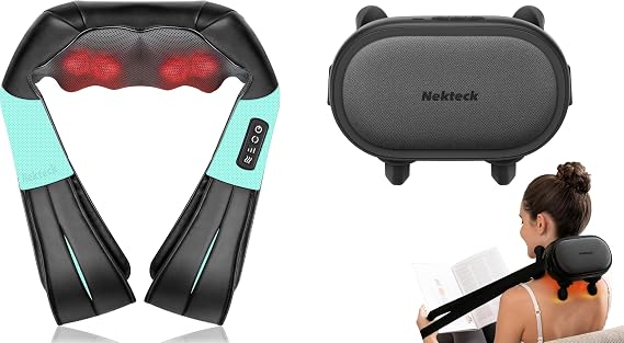 Nekteck Neck Massager, Neck and Shoulder Massager with Heat, Shiatsu Back and Neck Massager