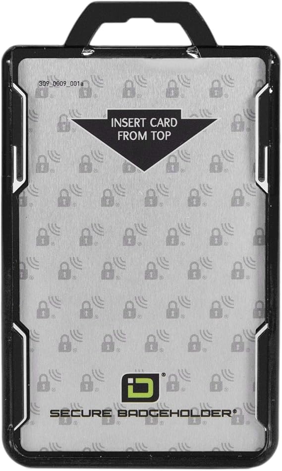 ID Stronghold - RFID Blocking Secure Badge Holder - Duolite 2 Card ID Holder - Poly Carbonate - Heavy Duty Hard Plastic ID Badge Holder - USA Molded and Assembled - FIPS 201 Approved - Black