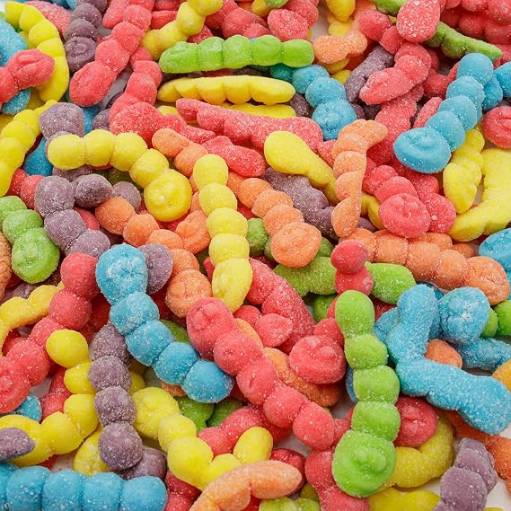 Guatemalan Sour Gummy Worms 3 lb Gelatin Based Gummi, 6 Assorted Flavors, Bulk Candy in Resealable Bag, Jelly Fruit Gummies