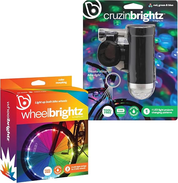 Brightz WheelBrightz & CruzIn Bundle, Color Changing & Red 2-Pack