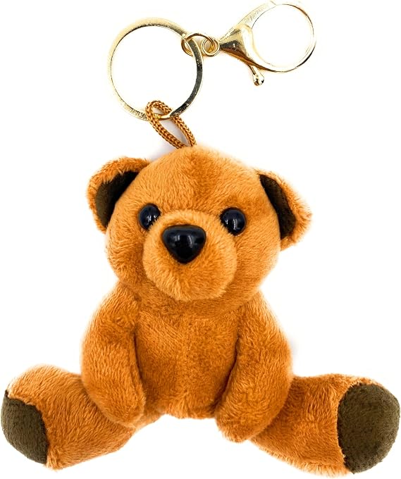 Teddy Bear Keychain Plush Mini Bear Cute Small Key Organizer Bag Pendant Purse Charm for Kids