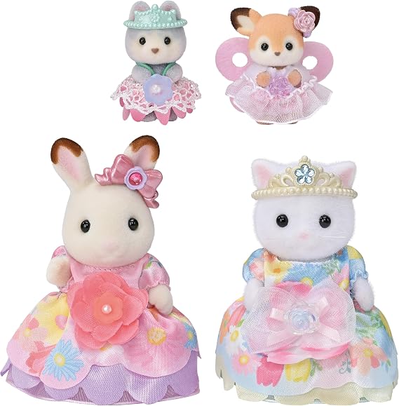 Calico Critters - Flowering Princesses Set - Playset with 4 Figures | Four babies in blooming gowns - a petal-pretty figure set for royal garden parties and springtime storytelling play, Ages 3+