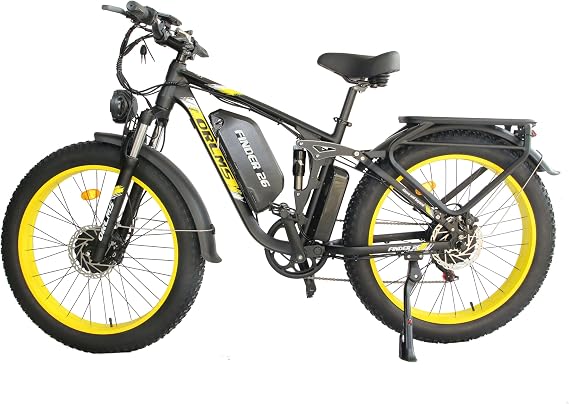 Finder 26-V3 Electric Bike for Adults with 5000W Dual Motor, 26" Fat Tire Shimano 7 Speed 20 MPH Commuter MTB, 60V 25AH Removable Battery, Full Suspension