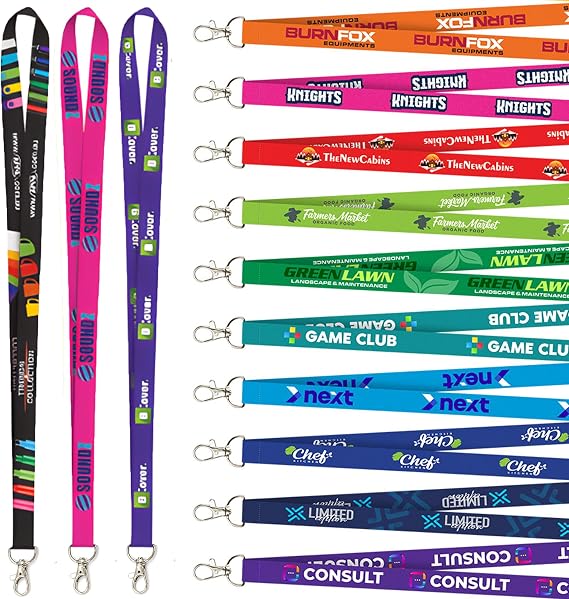 20/50/100 PCS Custom Lanyards for Neck Strap ID Badges, Personalized Lanyards Bulk with Text/Logo/Photo/Name,Add Text & Logos Lanyard for Office Company School Event