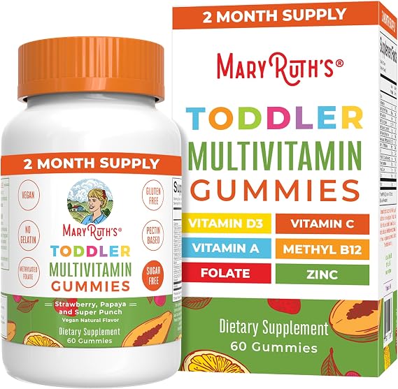MARYRUTH'S Toddler Multivitamin Gummies, Sugar-Free,2 Month Supply, Ages 2+