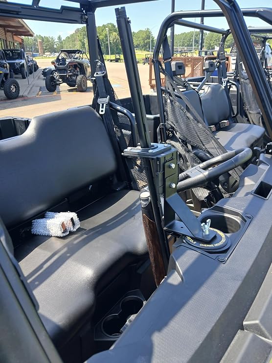 Polaris Ranger 1000 UTV Cup Holder Gun Rack with 300 O/U Insert and Extra 310VT Insert Added