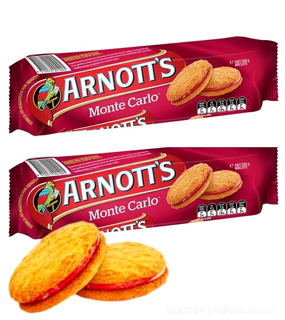 Arnott's Monte Carlo Jam & Cream Biscuits 250g (2 Pack)
