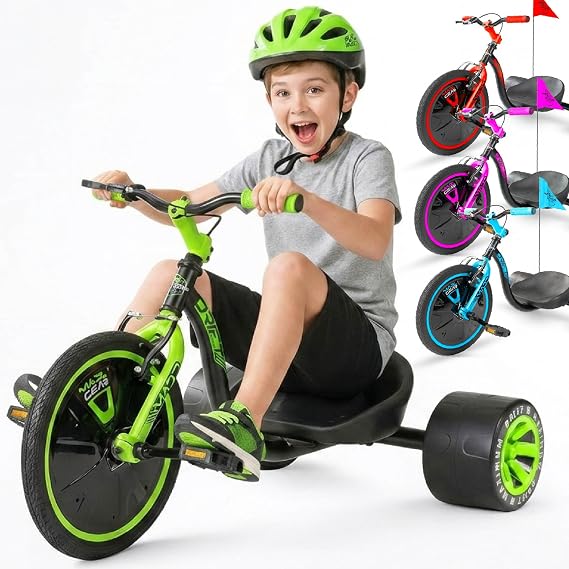 Madd Gear Drift Trike for Kids Ages 5+, 16" Front Wheel, Adjustable Seat