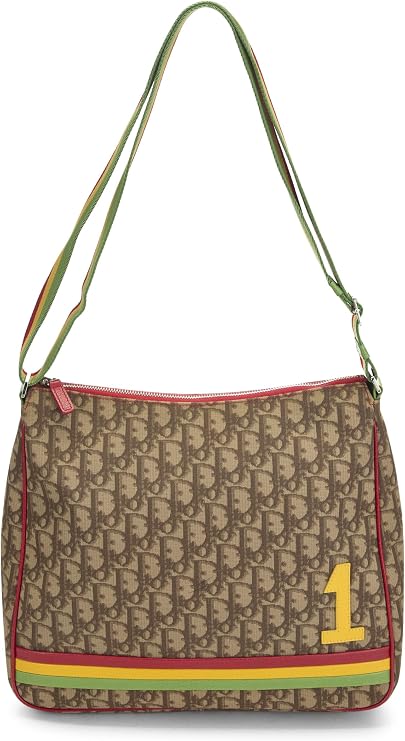 Christian Dior, Pre-loved Rasta Trotter Canvas Canvas Messenger Bag, Brown