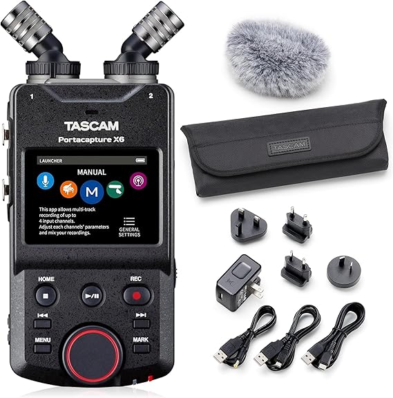 TASCAM Portacapture X6 with Windscreen, Power Adapter, and Case