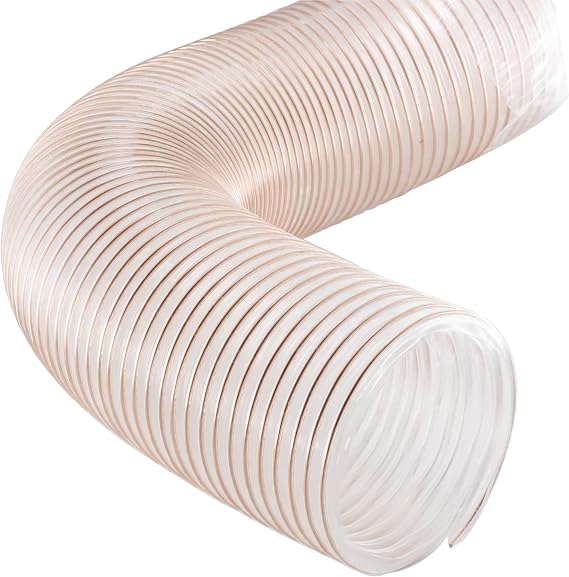 Dust Collection Hose 4 inch 20 ft Flexible Collector Hose with Stainless Steel Clamps for Woodworking and Garage (Polyurethane (PU), 4 X 20ft)