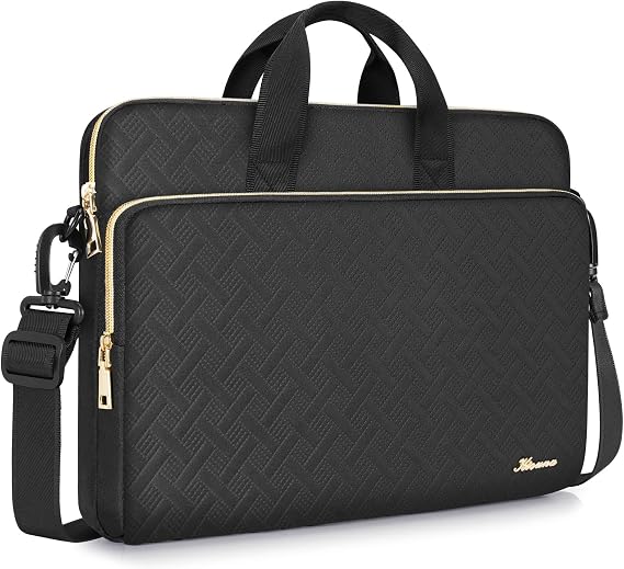 KIZUNA Laptop Sleeve Case 15.6 Inch Shoulder Bag Computer Handbag for 16" MacBook Pro Air M1 M2 Max/16 Lenovo IdeaPad Flex 5i/15 IdeaPad Gaming 3i /Slim 3i /Pro 5i/Dell XPS 15/HP, Black