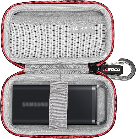 RLSOCO Carrying Case for Samsung T5 EVO Portable SSD 2TB/4TB/8TB External Solid State Drive & Works with WD 1TB/2TB/4TB/500GB My Passport SSD Portable External Solid State Drive (Case Only)