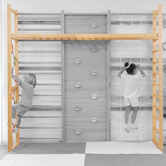 Monkey Bar Attachment for 79 Inch Modular Walnut Swedish Ladder
