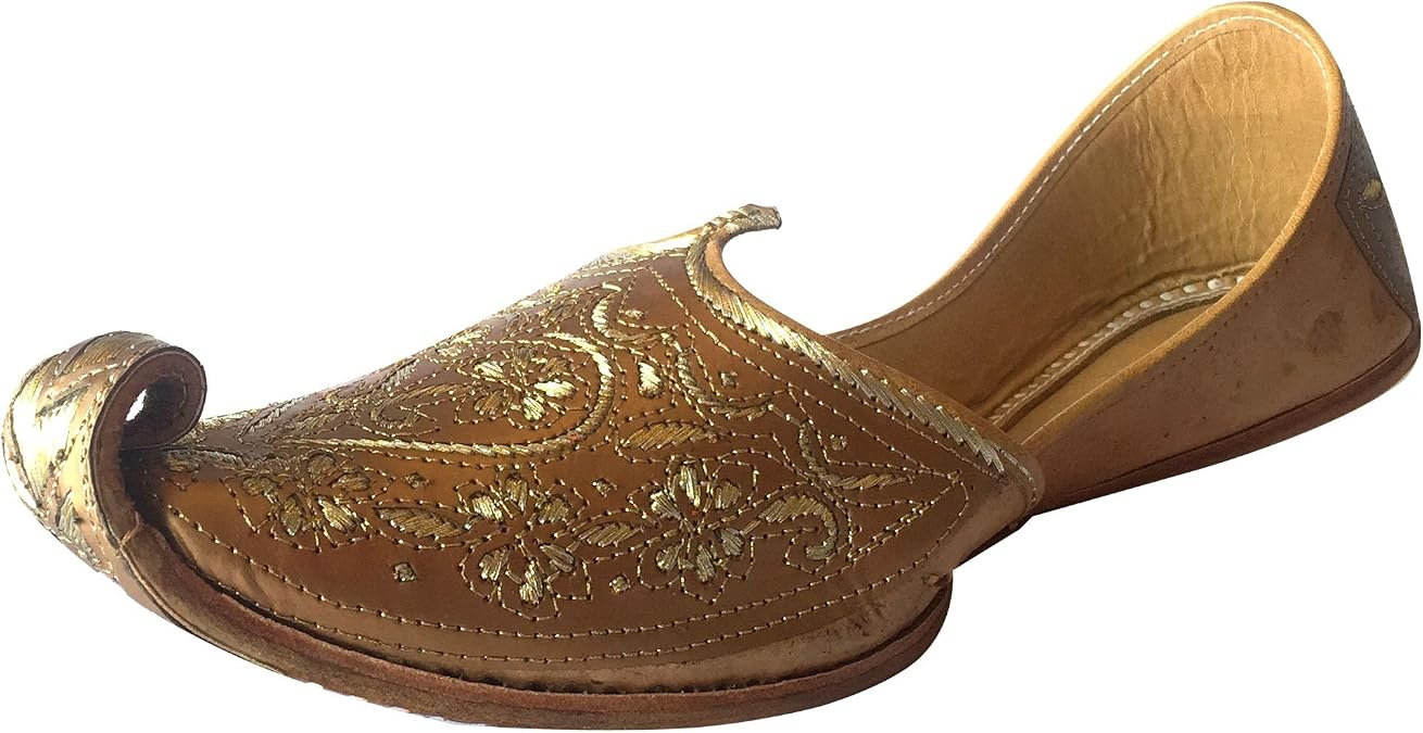 Mens Punjabi Jutti Sherwani Shoes Khussa Shoes Handmade Ethnic Footwear Copper
