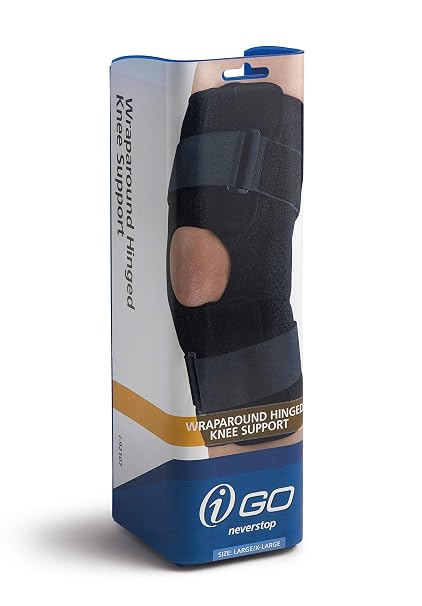 iGO i-92107 Wraparound Hinged Knee Support, Large/X-Large
