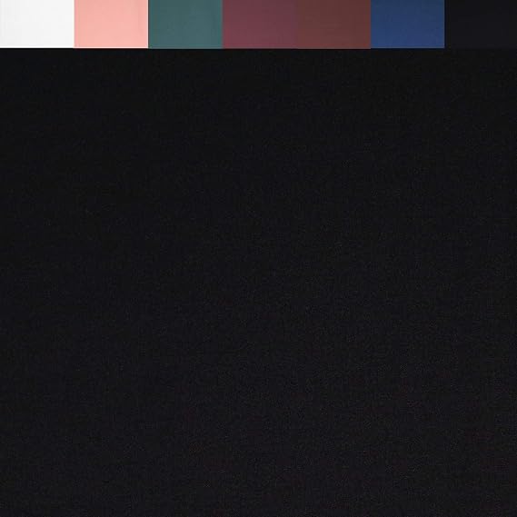 FabricLA DTY Double Brushed Knit Jersey 190 GSM - 58/60" Inches (150 CM) Wide - Soft Polyester Spandex Fabric - 2 Way Stretch Knit Fabric - Black, 1 Continuous Yard