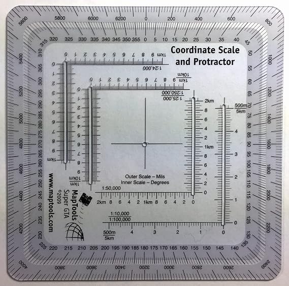 Improved Military Style MGRS/UTM Coordinate Grid Reader, and Protractor