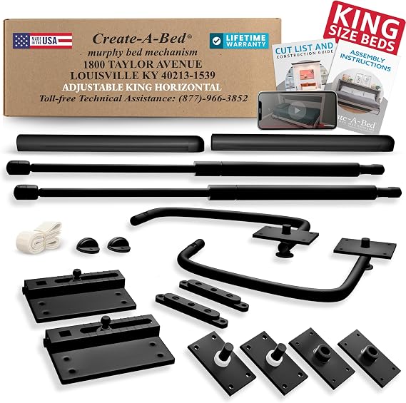 Create-A-Bed Premium Murphy Bed Kit, King Horizontal