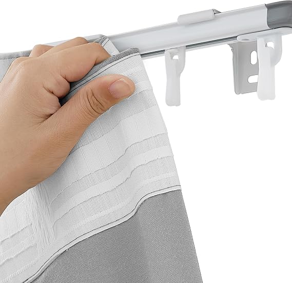 RYB HOME Ceiling Curtain Track Set Bundle Outdoor Sheer Curtain