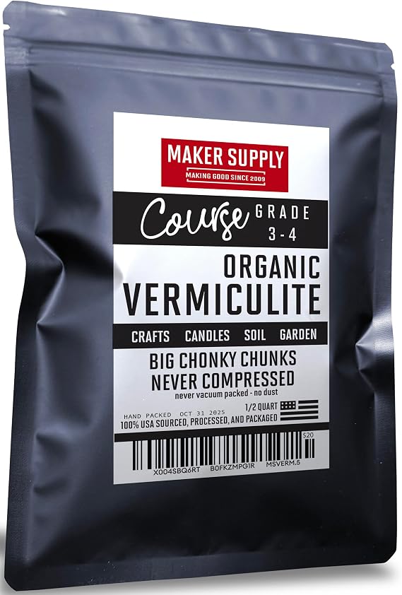 Coarse Vermiculite for Gardening Organic 1/2 Qt for Plants No Contaminants