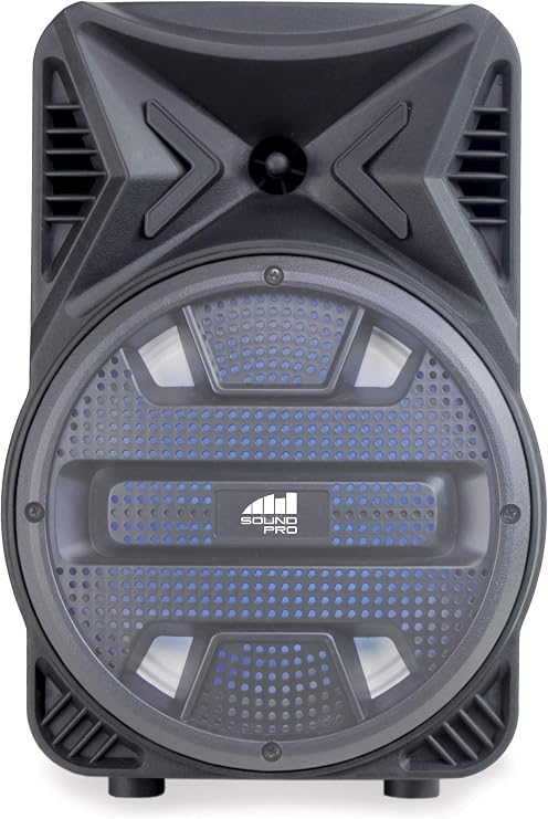 Naxa Electronics Portable Bluetooth Party Speaker with Disco Light, 8-inch, Gray