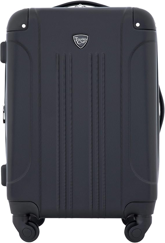 Travelers Club Chicago Hardside Expandable Spinner Luggage, Black, 22" Carry-On