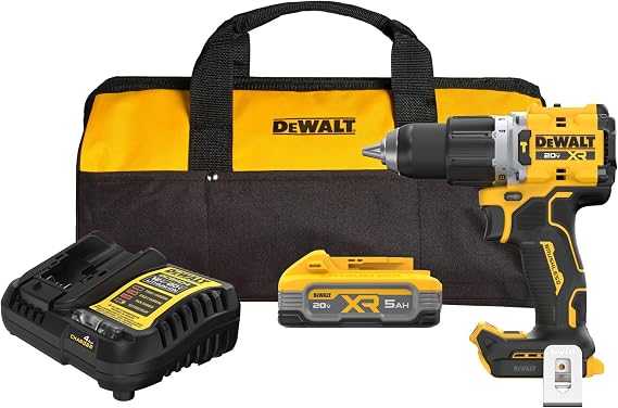 DEWALT 20V MAX XR 1/2 in. Brushless Cordless Hammer Drill Kit With 5AH Battery and Charger (DCD806H1)