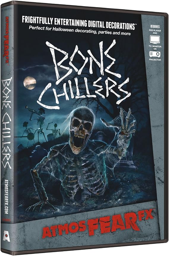 AtmosFX Bone Chillers Digital Decorations DVD for Halloween Holiday Projection Decorating