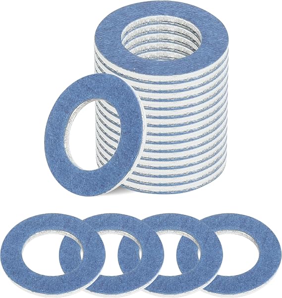 bylikeho 20pcs Aluminum Oil Drain Plug Gasket Washer, Flat Washer, Car Sealing Gaskets, Fits Most Popular Models, Replace OEM PN 9043012031