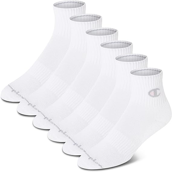 Champion Womens Quarter Socks 6-pack Cushioned Athletic Socks With Moisture-wicking, Arch Support Size 5-9